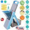 Safe Mandoline Food Slicer Potatoes Cutter French Fries Adjustable Vegetable Fruit Slicer Chopper Dicer with Container Dishwasher Safe