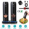 Electric Salt and Pepper Grinder Rechargeable Charging Base Automatic Salt Mill LED Indicator Adjustable Coarseness One Hand Easy Operation