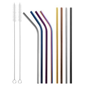 10Pcs 8.5in Stainless Steel Drinking Straws Reusable Metal Drinking Straws for 20oz Tumbler (Option: 10PcsDrinkingStrawColor)