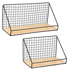 Floating Wall Shelves Rustic Wood Decorative Storage Shelf Wall Mounted Hanging Storage Rack for Living Room Office Bedroom Bathroom Kitchen (Option: WallStorageRackL)