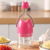 Manual Food Chopper, 3-Blade Stainless Steel Garlic Mincer, Hand-Press Onion Cutter & Vegetable Blender for Garlic, Onion, Chili, Nuts