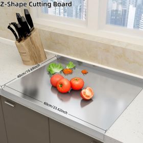 Stainless Steel Cutting Boards for Kitchen, Lipped stainless steel cutting board. Large cutting board suitable for meat, fruits, vegetables, bread (size: 40cmÃ—60cm/15.75Ã—23.62inch)