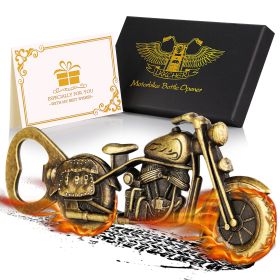 Old Style Motorcycle Beer Bottle Opener Black Gift Box With Greeting Card, Exclusive Gift For Motorcycle Enthusiasts, Bar Tool For Beer Enthusiasts, I (Option: Bronze)